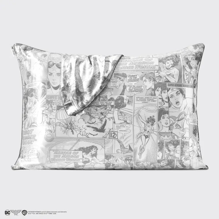 Wonder Woman X Kitsch Satin Pillowcase- Comic Print