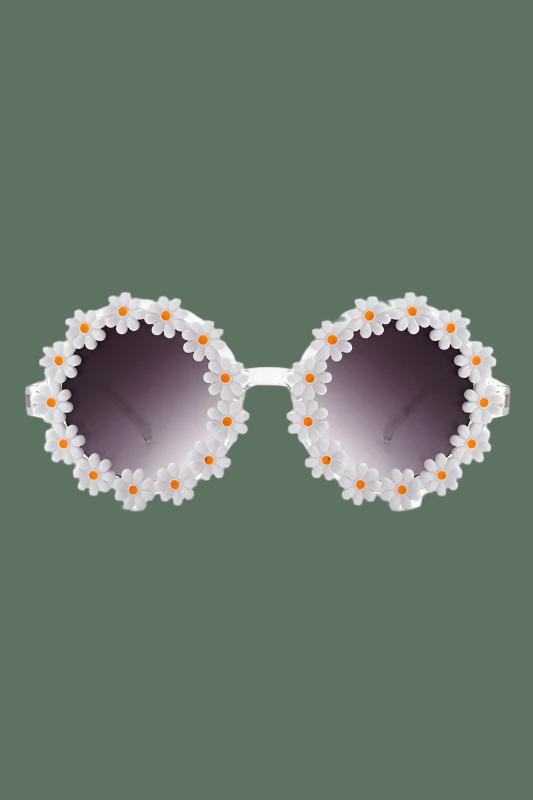 Round Daisy Flower Shape Circle Floral Sunglasses