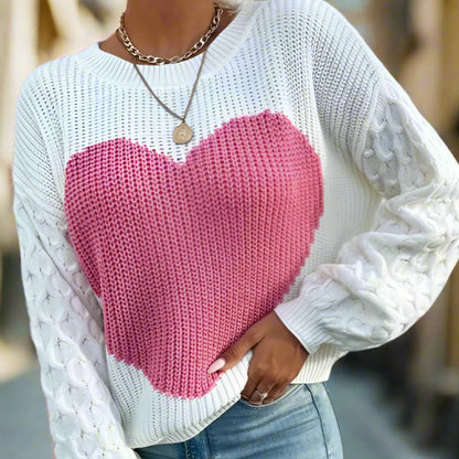 Heart knit sweater