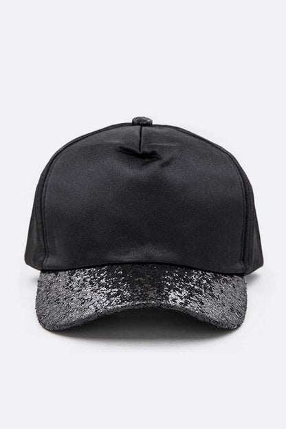 Glitter Brim Satin Cap