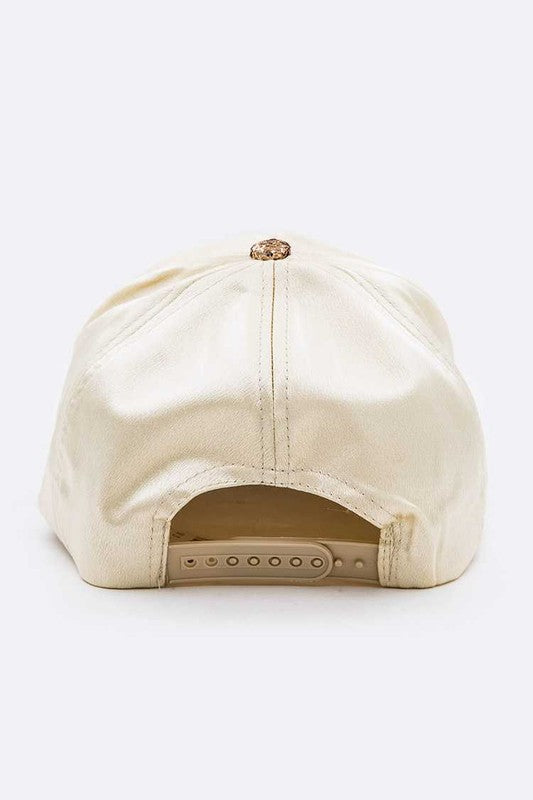 Glitter Brim Satin Cap