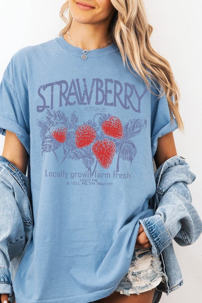 Strawberry Graphic Tee Vintage Print