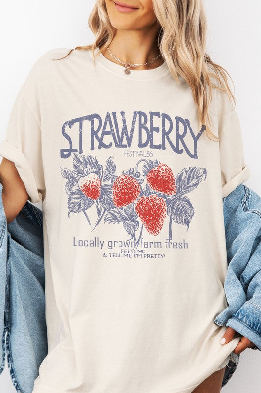 Strawberry Graphic Tee Vintage Print