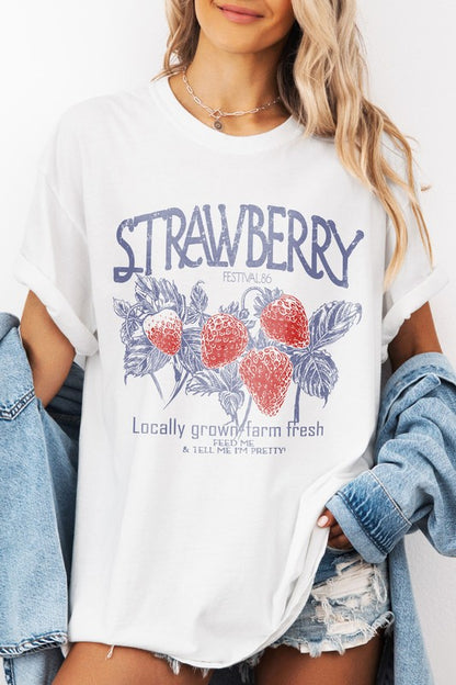 Strawberry Graphic Tee Vintage Print