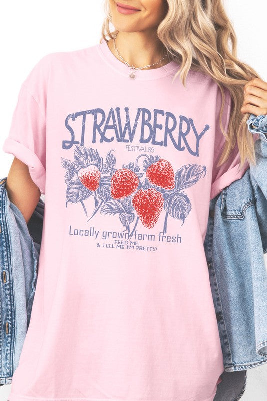 Strawberry Graphic Tee Vintage Print