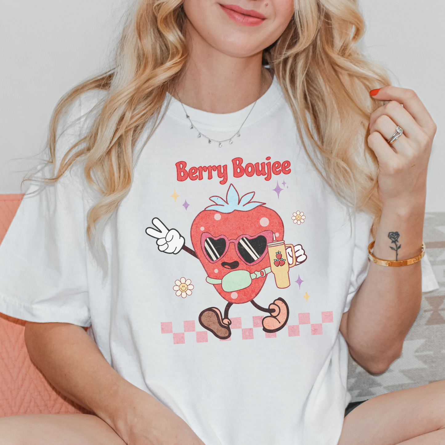 Strawberry Short Sleeve T-shirt "Berry Boujee"