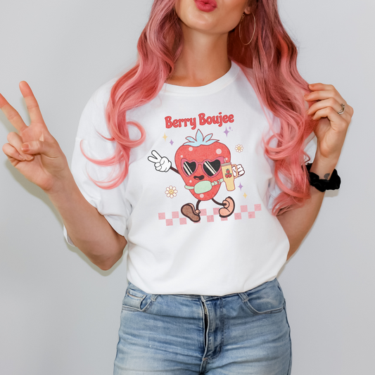 Strawberry Short Sleeve T-shirt "Berry Boujee"