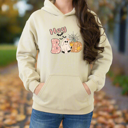 Hey Boo! Ghost Hooded Sweatshirt for Halloween