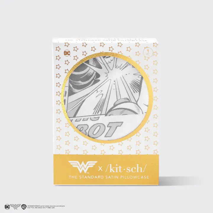 Wonder Woman X Kitsch Satin Pillowcase- Comic Print