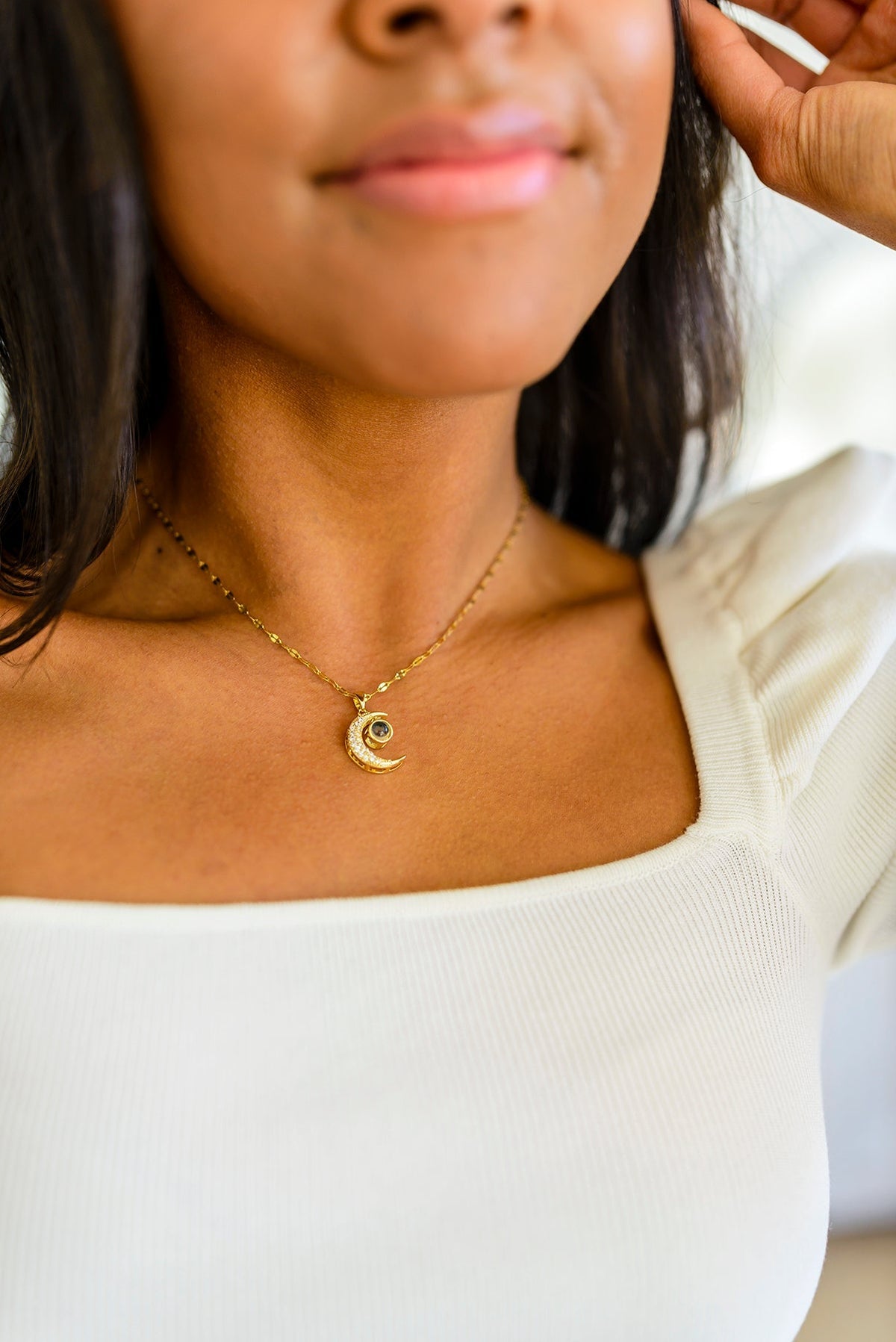 Watersafe Crescent Moon Necklace