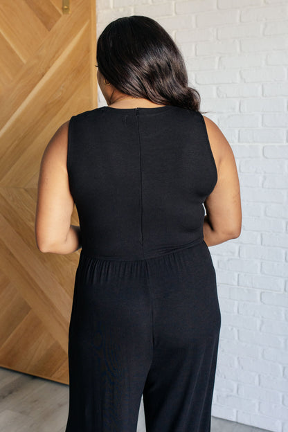 Hilary Wide Leg Jumpsuit in Black