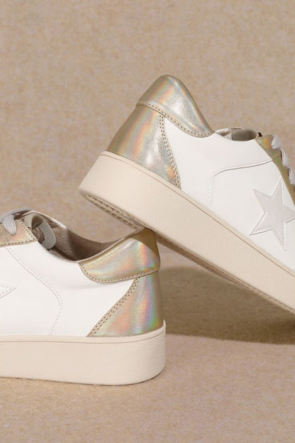 Star, Low Top Sneakers White Gold