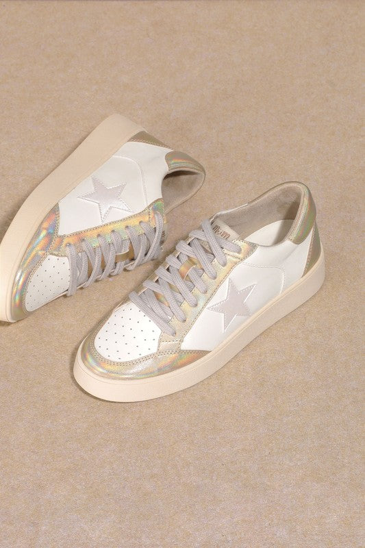 Star, Low Top Sneakers White Gold