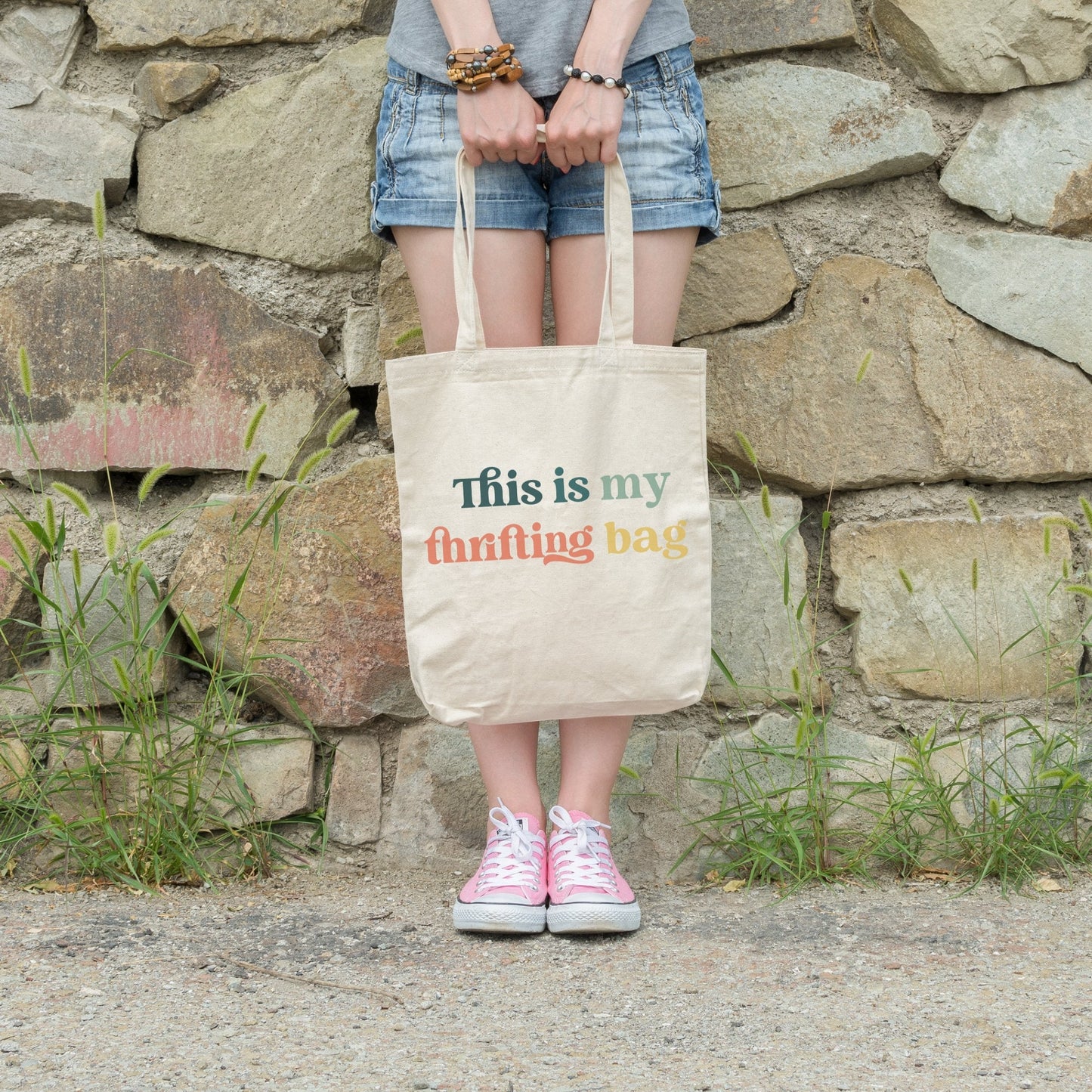 Thrifting Canvas Tote Bag "This is my Thrifting Bag"