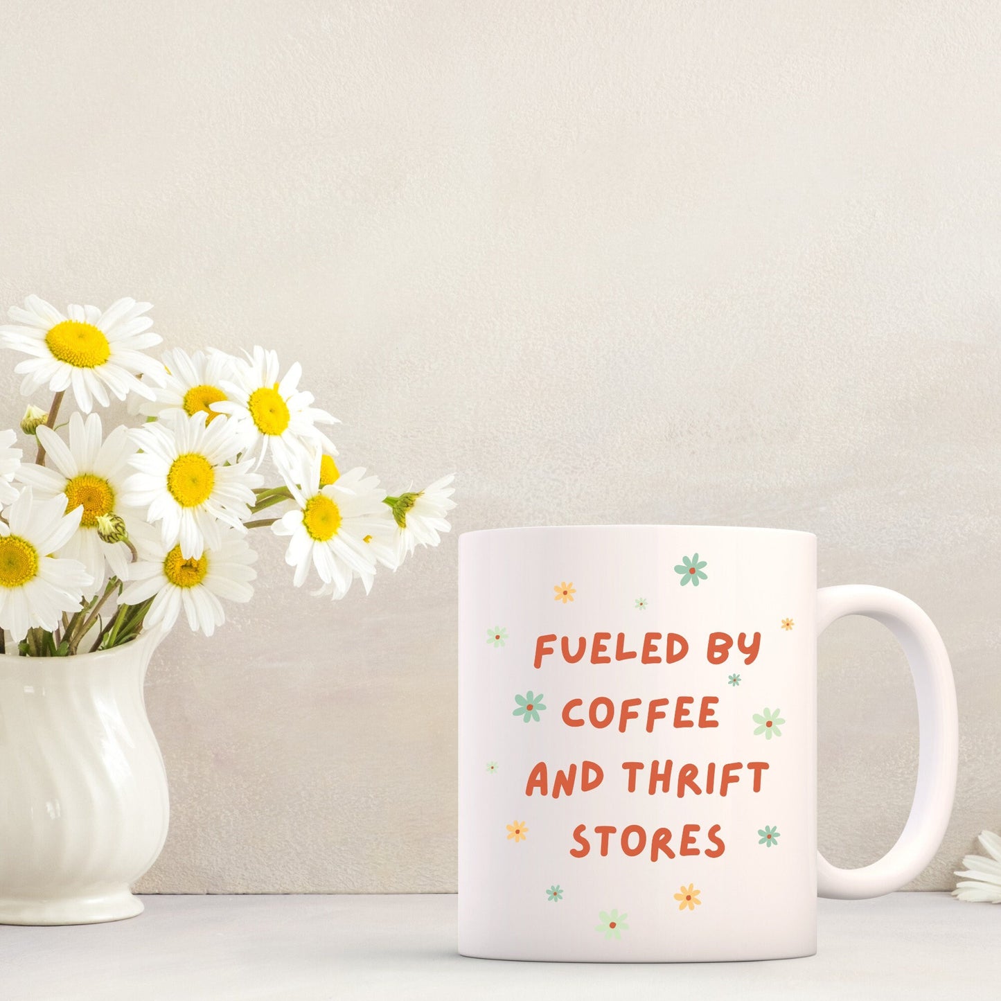 Fueled by Coffee and Thrift Stores Ceramic 15oz Mug