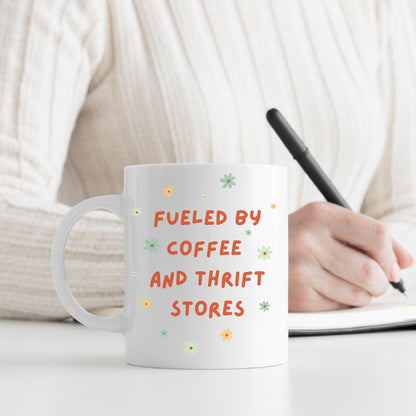 Fueled by Coffee and Thrift Stores Ceramic 15oz Mug