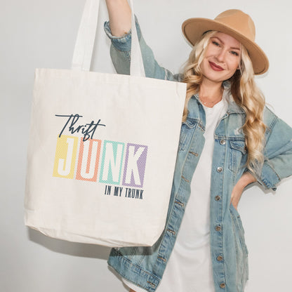 Thrifting Canvas Tote Bag "Thrift Junk in my Trunk"