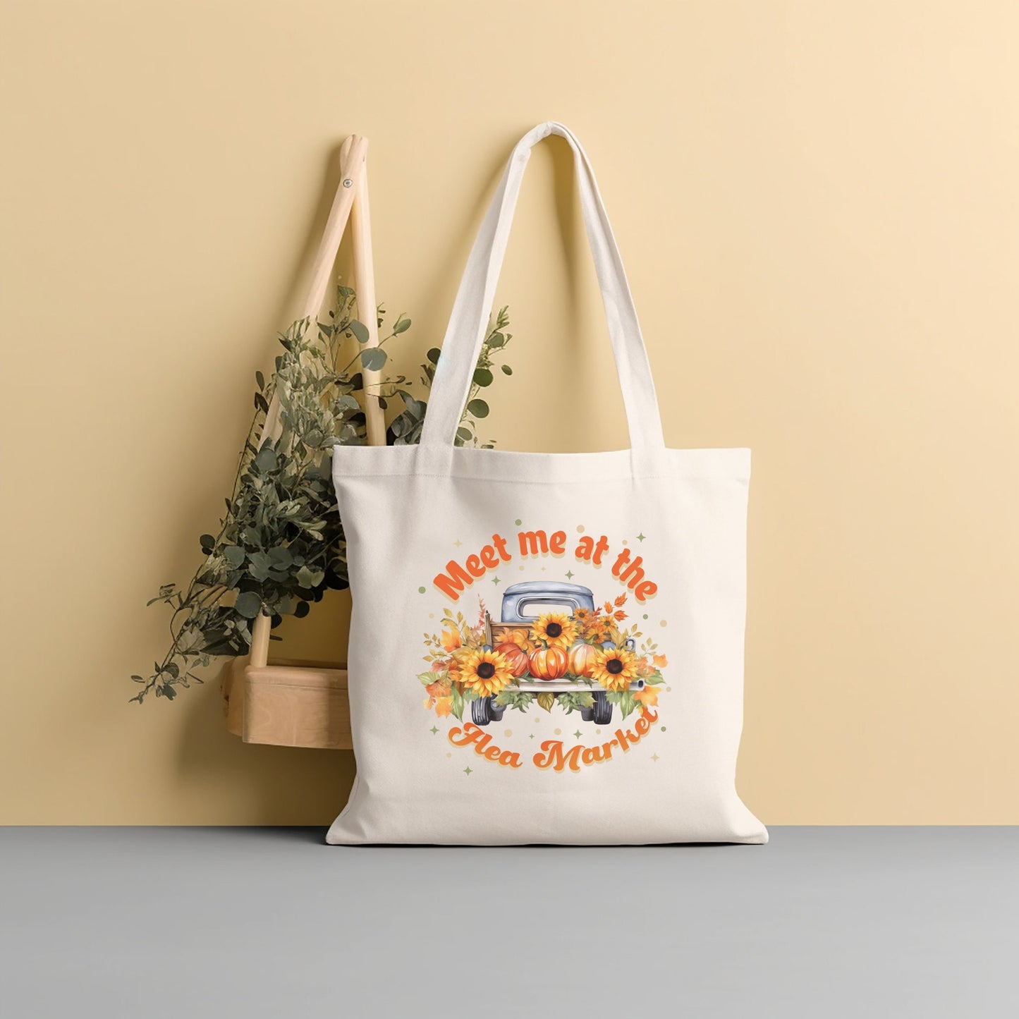 Thrifting Canvas Tote Bag "Meet me at the Flea Market"