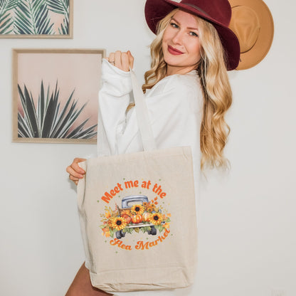 Thrifting Canvas Tote Bag "Meet me at the Flea Market"