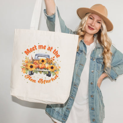 Thrifting Canvas Tote Bag "Meet me at the Flea Market"