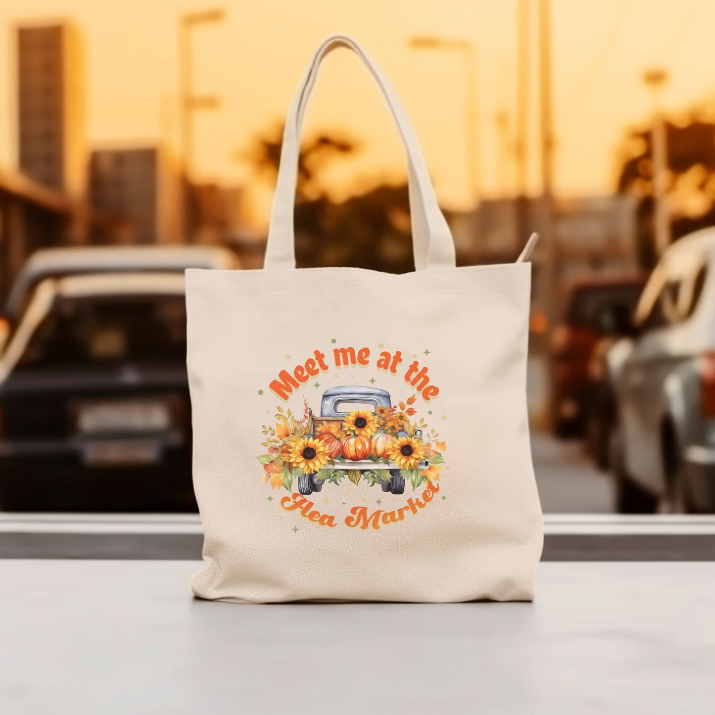 Thrifting Canvas Tote Bag "Meet me at the Flea Market"