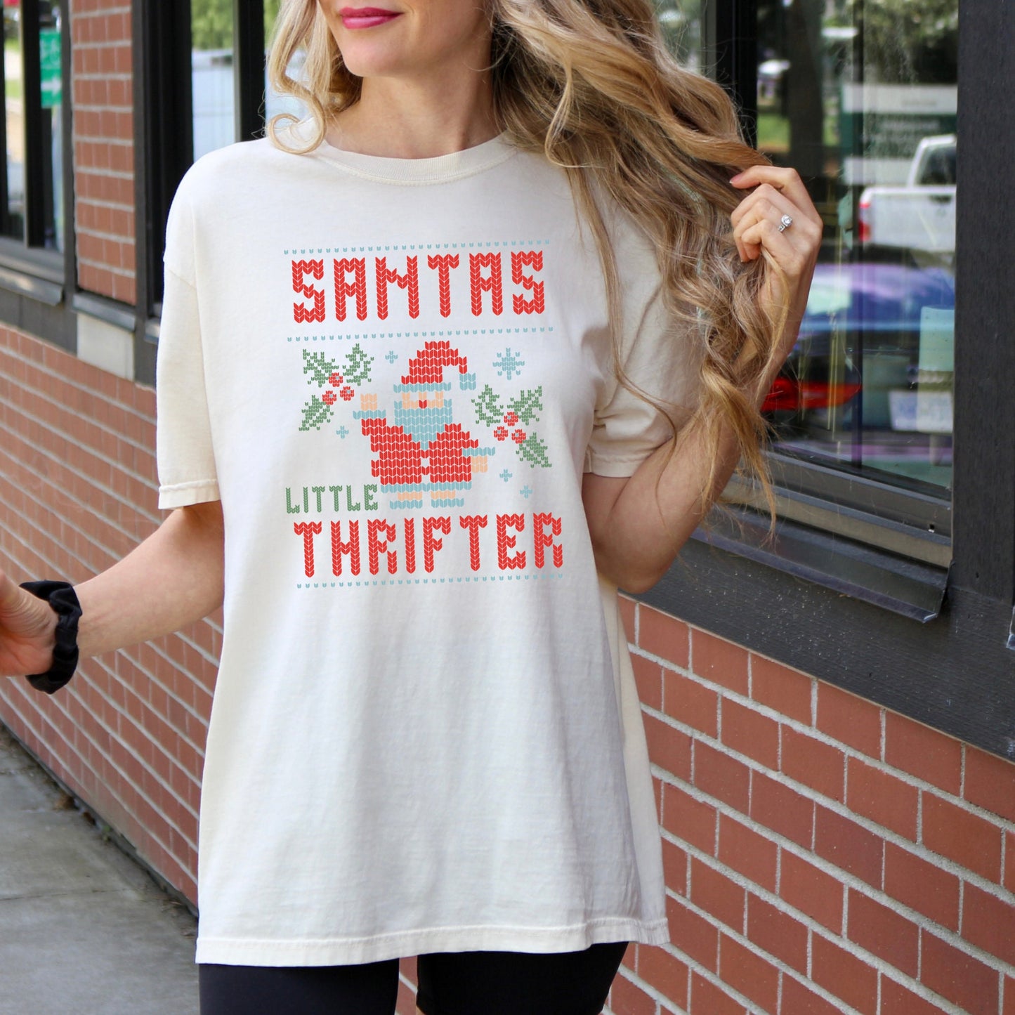 Santas Little Thrifter Holiday Season Shirt,Festive Apparel,Holiday Season TShirt, Old School Christmas,Christmas Thrifting,Holiday Xmas Tee