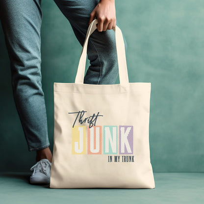 Thrifting Canvas Tote Bag "Thrift Junk in my Trunk"