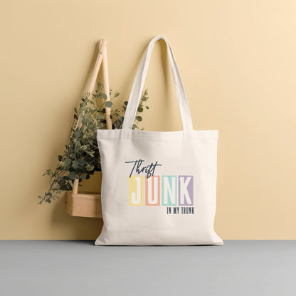 Thrifting Canvas Tote Bag "Thrift Junk in my Trunk"