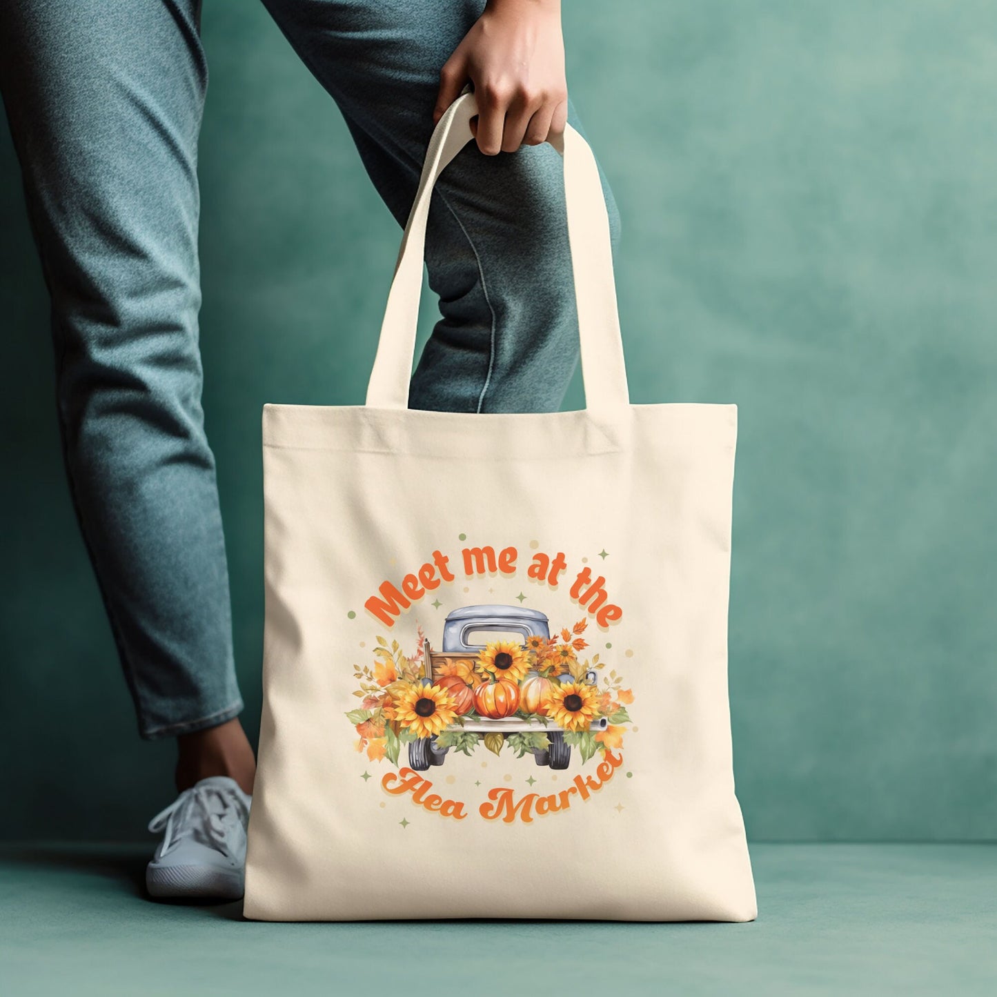 Thrifting Canvas Tote Bag "Meet me at the Flea Market"