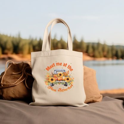 Thrifting Canvas Tote Bag "Meet me at the Flea Market"