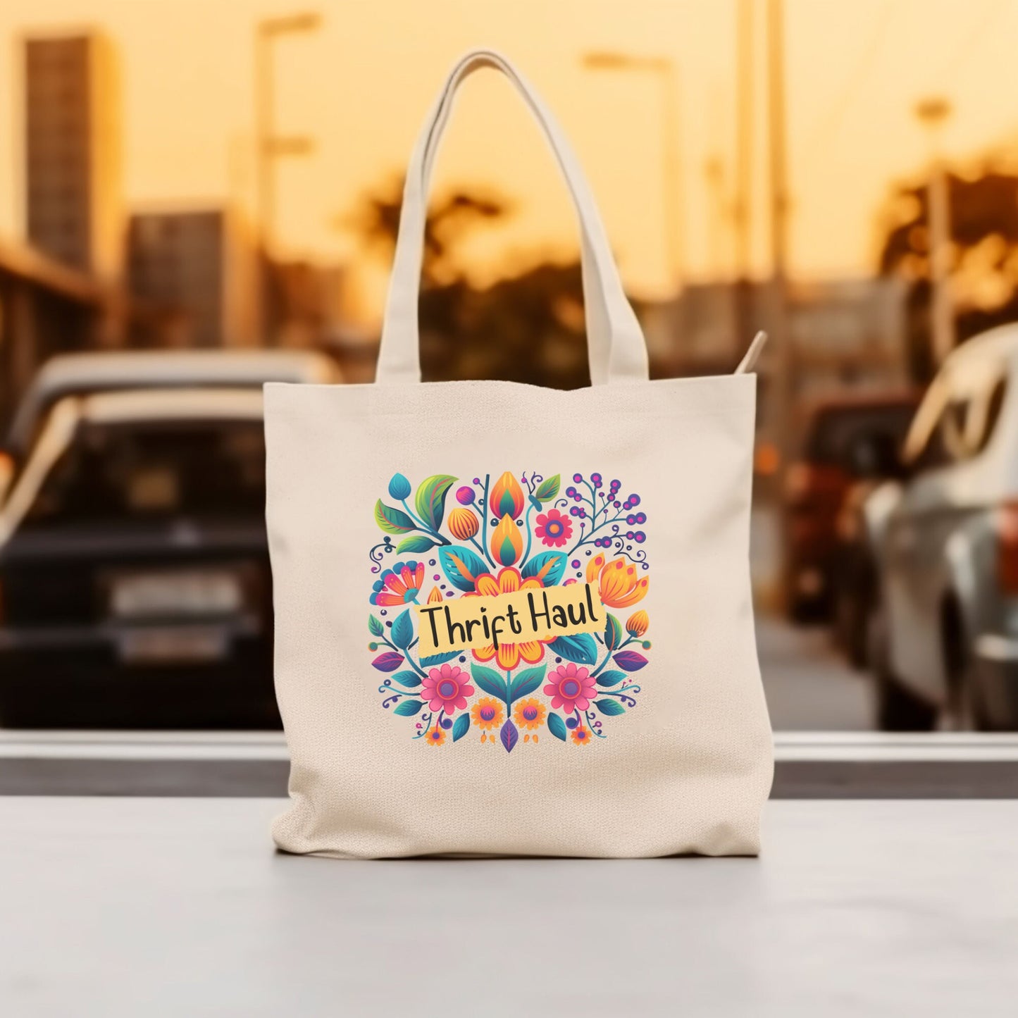 Thrifting Canvas Tote Bag "Thrift Haul"