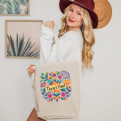 Thrifting Canvas Tote Bag "Thrift Haul"