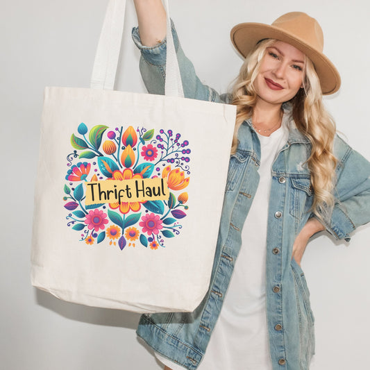 Thrifting Canvas Tote Bag "Thrift Haul"