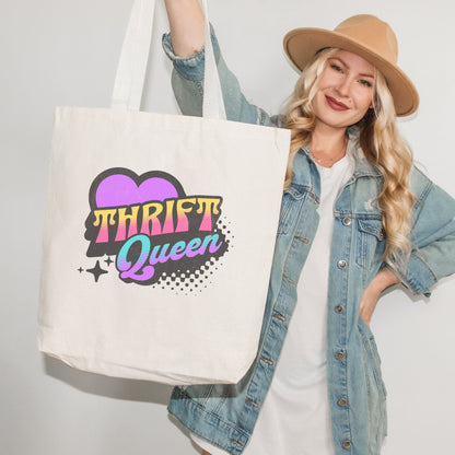 Thrifting Canvas Tote Bag "Thrift Queen"