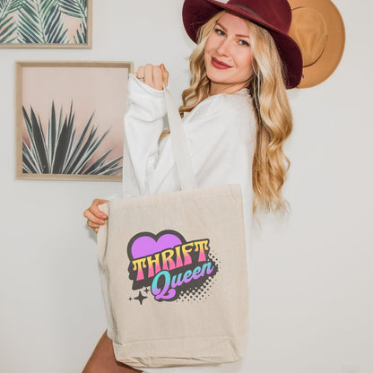 Thrifting Canvas Tote Bag "Thrift Queen"