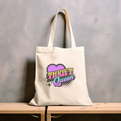 Thrifting Canvas Tote Bag "Thrift Queen"