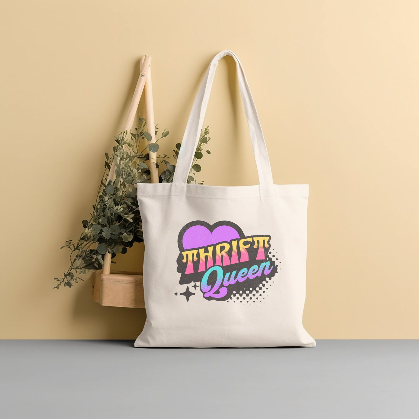 Thrifting Canvas Tote Bag "Thrift Queen"