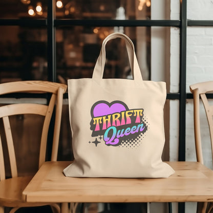 Thrifting Canvas Tote Bag "Thrift Queen"